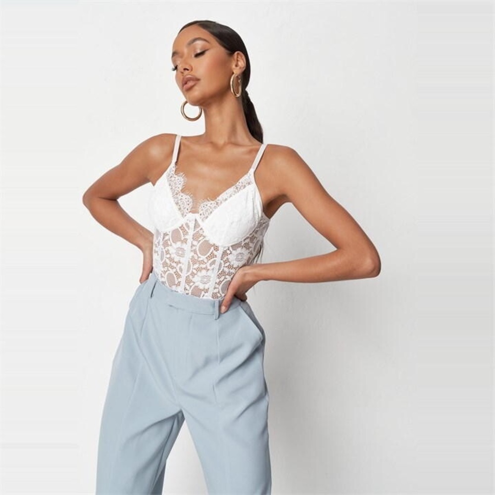 Missguided Ivory Lace Bodysuit